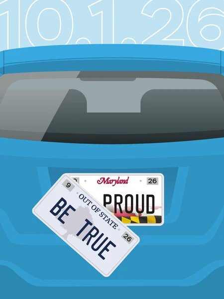 Maryland Department of Transportation's Motor Vehicle Administration launched the Plate Where You Live Campaign on June 30, 2026. (MVA)