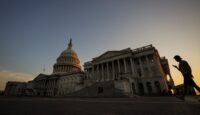Sunlight falls on the U.S. Capitol in Washington on July 13, 2026, as the sun sets, following a vote on the Sunshine Protection Act, which would make daylight saving time permanent, and states with areas exempt from daylight saving time may choose the standard time for those areas. (REUTERS/Al Drago)