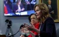 U.S. Supreme Court justice Amy Coney Barrett testifies before a House Appropriations Financial Services and General Government Subcommittee hearing on the Supreme Court's annual budget request to Congress on Capitol Hill in Washington on July 14, 2026. (REUTERS/Evelyn Hockstein)