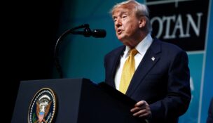 President Donald Trump speaks during a press conference on the day of a NATO leaders' summit in Ankara, Turkey, on July 8, 2026. (REUTERS/Stoyan Nenov)