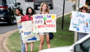 Demonstrators participate in a nationwide protest against data centers, in Fredericksburg, Virginia, July 18, 2026. (REUTERS/Evelyn Hockstein/File Photo)