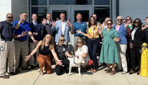 Frederick County Executive Jessica Fitzwater joined the county's Division of Animal Control for a ribbon-cutting ceremony to mark the opening of the newly expanded Pet and Adoption Center in Frederick. (Frederick County Government)