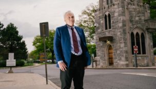 Tim Bakken, a civilian law professor, filed a suit last year challenging a policy that barred faculty members at the U.S. Military Academy at West Point from publishing papers or speaking publicly without first seeking approval from higher-ups in their department. (Paola Chapdelaine/For The Washington Post)